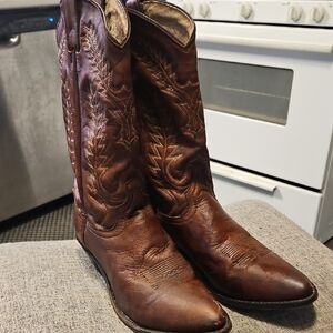 Brown Leather Cowboy Boots
